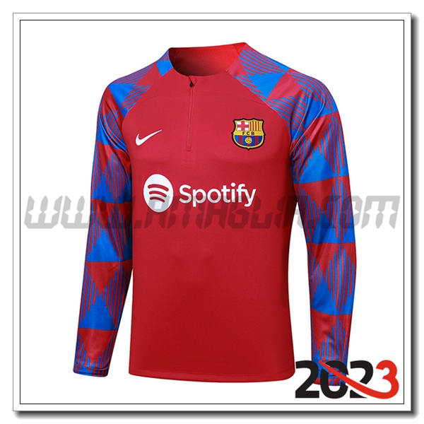 Felpa Allenamento FC Barcellona Rosso 2023 2024