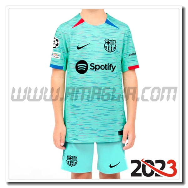 Kit Maglia FC Barcellona Bambino Terza 2023 2024