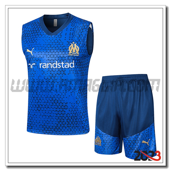 Kit Canotta Allenamento + Pantalonicini Marsiglia Blu 2023 2024