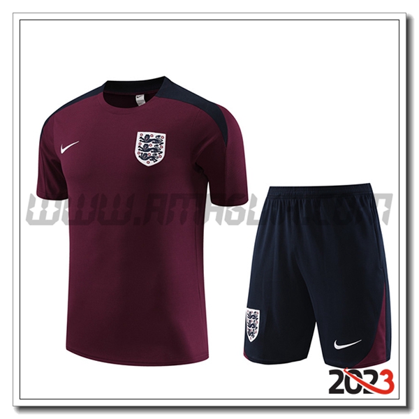 Kit Maglia Allenamento + Pantaloncini Inghilterra Rosso 2023 2024