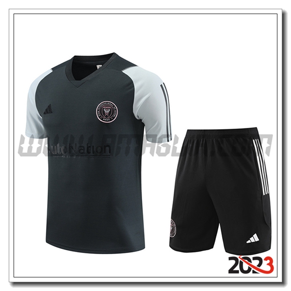 Kit Maglia Allenamento + Pantaloncini Inter Miami CF Grigio Scuro 2023 2024