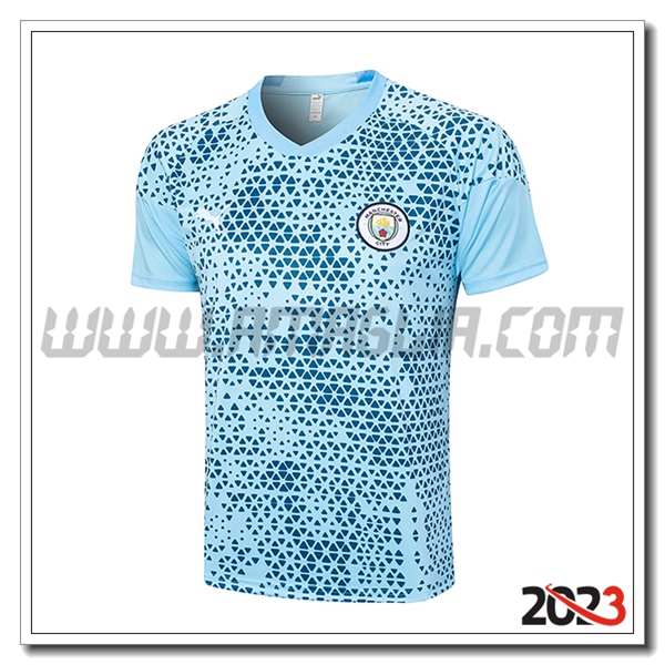 T Shirt Allenamento Manchester City Azzurro 2023 2024 -03