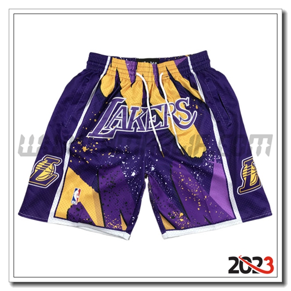 Pantalonicini NBA Los Angeles Lakers 2023/24 viola/Giallo