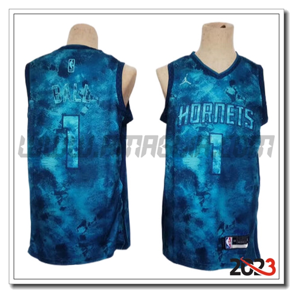 Maglia Charlotte Hornets (BALL #1) 2023/24 Blu