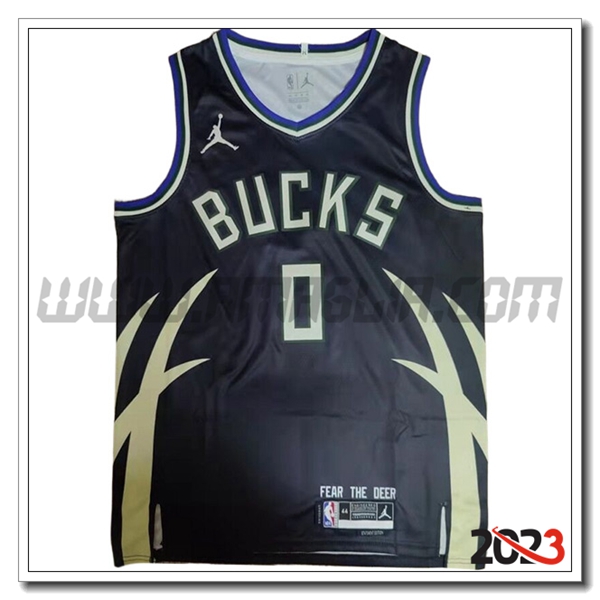 Maglia Milwaukee Bucks (LILLARD #0) 2023/24 Nero/Giallo