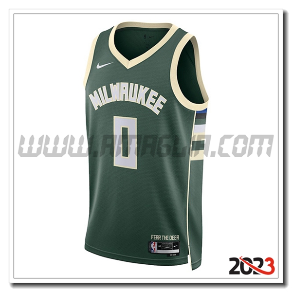 Maglia Milwaukee Bucks (LILLARD #0) 2023/24 Verde