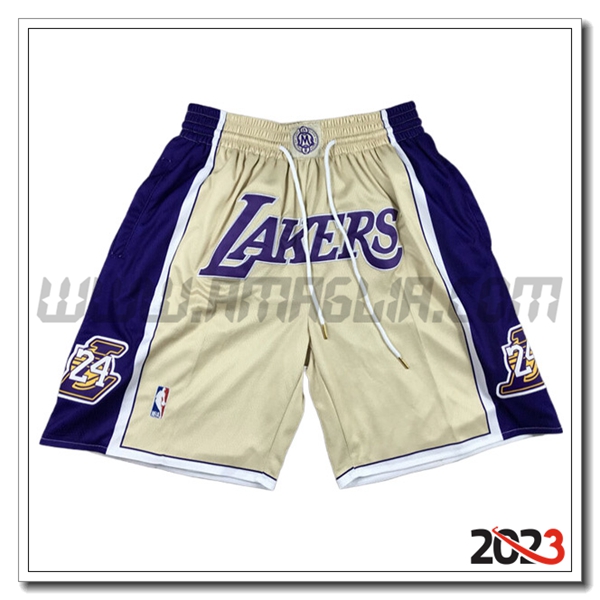 Pantalonicini NBA Los Angeles Lakers 2023/24 Blu/Giallo -02