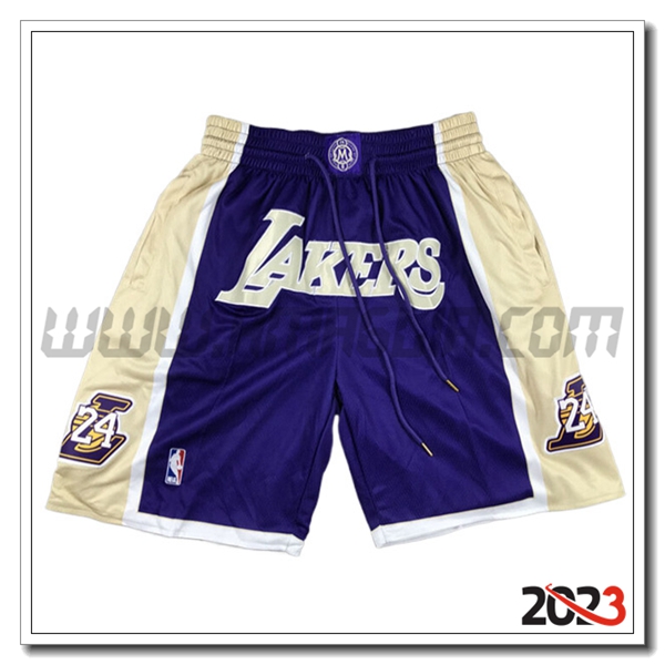 Pantalonicini NBA Los Angeles Lakers 2023/24 Blu/Giallo -03