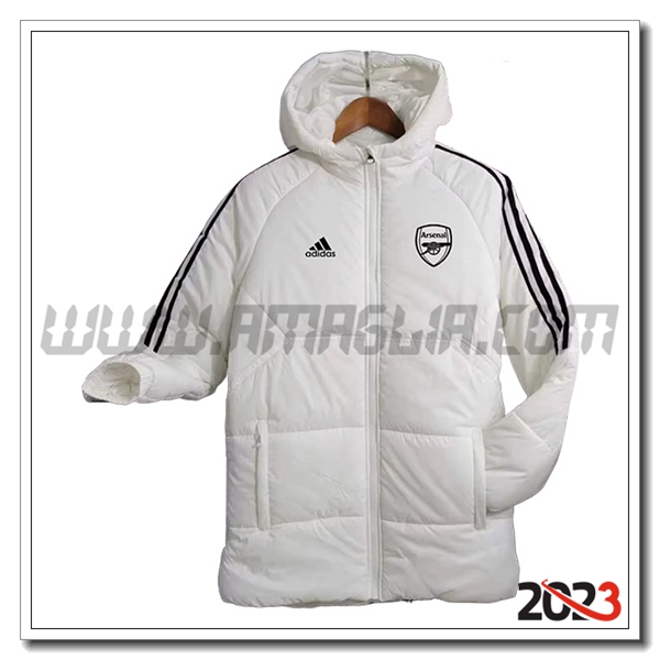 Nuova Piumino Con Cappuccio Arsenal Bianco 2023 2024