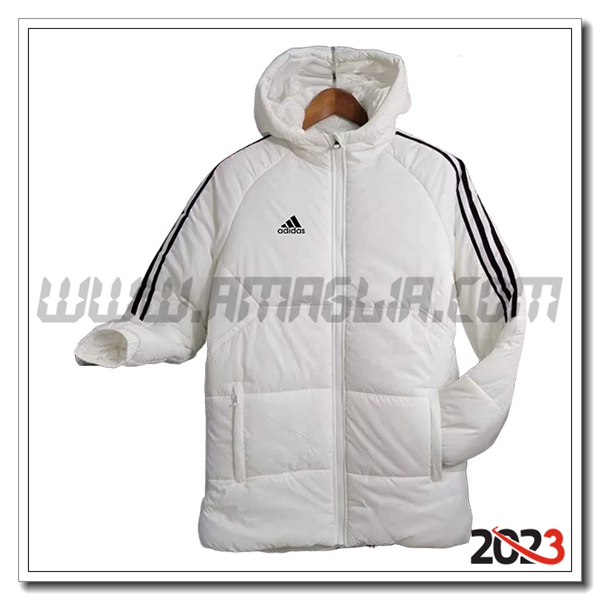 Nuova Piumino Con Cappuccio Adidas Bianco 2023 2024 -03