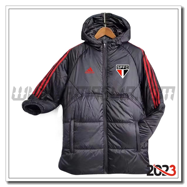 Nuova Piumino Con Cappuccio Sao Paulo FC Nero 2023 2024