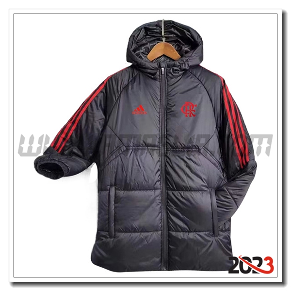 Nuova Piumino Con Cappuccio Flamengo Nero 2023 2024