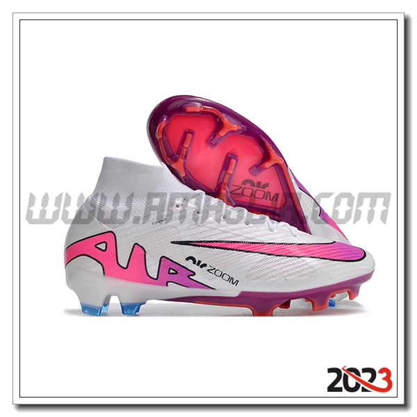 Nike Scarpe Da Calcio Air Zoom Mercurial Superfly IX Elite FG Bianco/Blu/Rosa