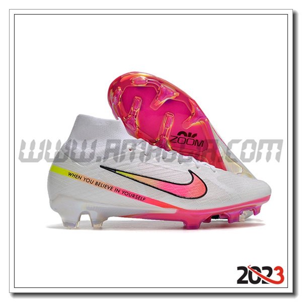 Nike Scarpe Da Calcio Air Zoom Mercurial Superfly IX Elite FG Bianco/Rosa