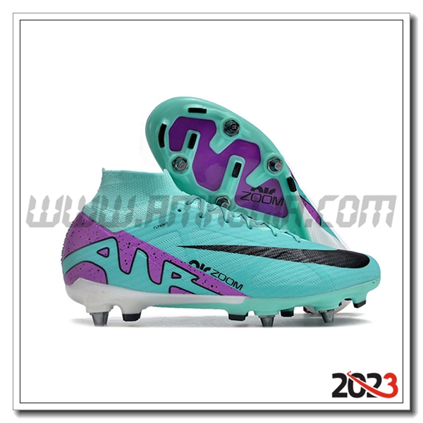 Nike Scarpe Da Calcio Air Zoom Mercurial Superfly IX Elite SG Verde/Nero/viola -02