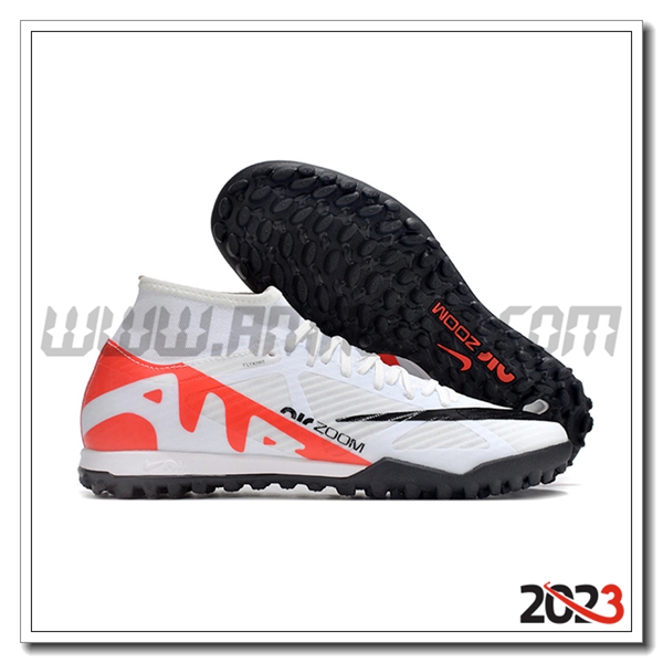 Nike Scarpe Da Calcio Air Zoom Mercurial Superfly IX Academy TF Bianco/Nero/Arancia