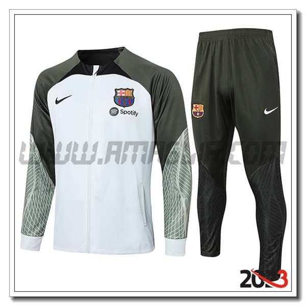Tuta Allenamento Giacca FC Barcellona Verde 2023 2024 -02