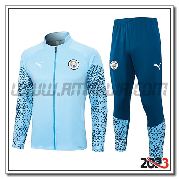 Tuta Allenamento Giacca Manchester City Azzurro 2023 2024