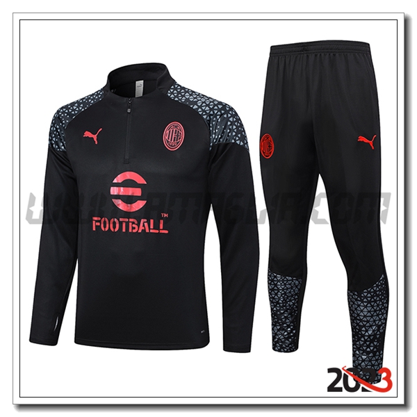 Tuta Allenamento AC Milan Nero 2023 2024 -04