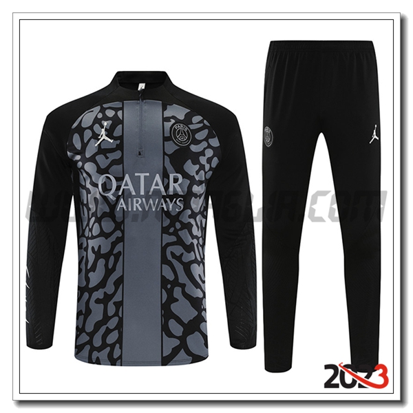 Tuta Allenamento PSG Grigio/Nero 2023 2024