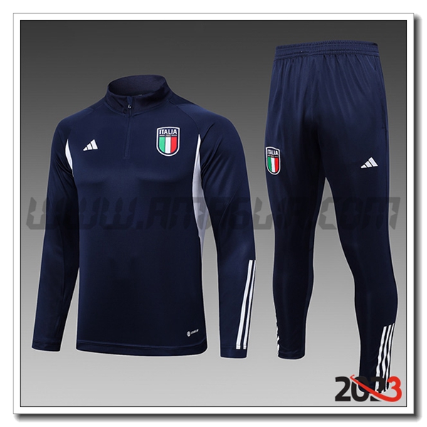 Tuta Allenamento Italia Bambino blu marino 2023 2024