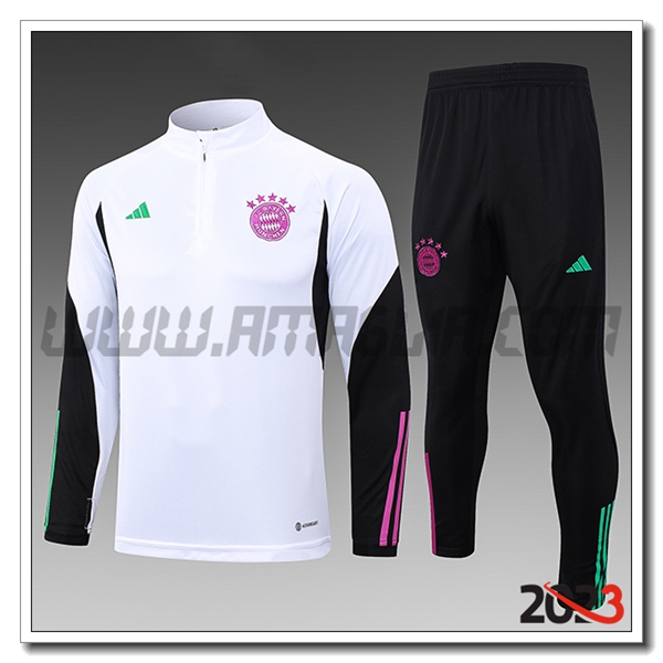 Tuta Allenamento Bayern Monaco Bambino Bianco 2023 2024 -02