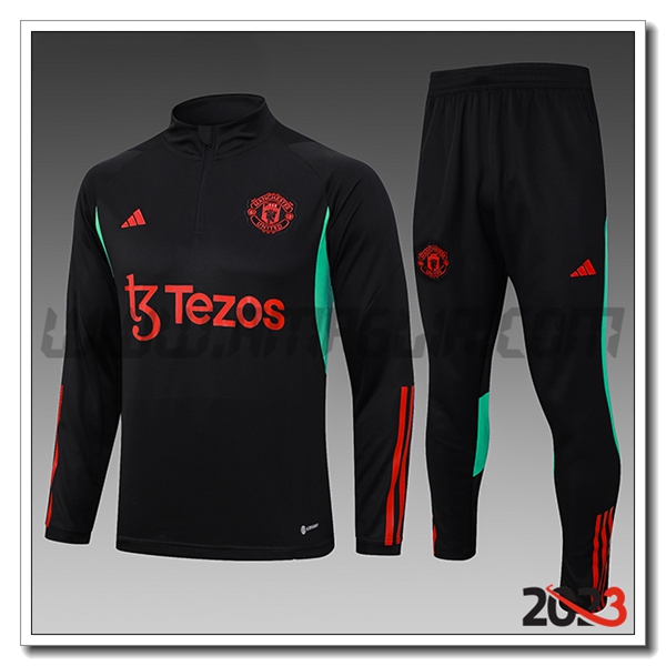 Tuta Allenamento Manchester United Bambino Nero 2023 2024 -04