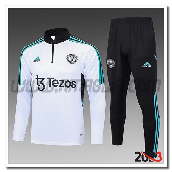 Tuta Allenamento Manchester United Bambino Bianco 2023 2024 -04