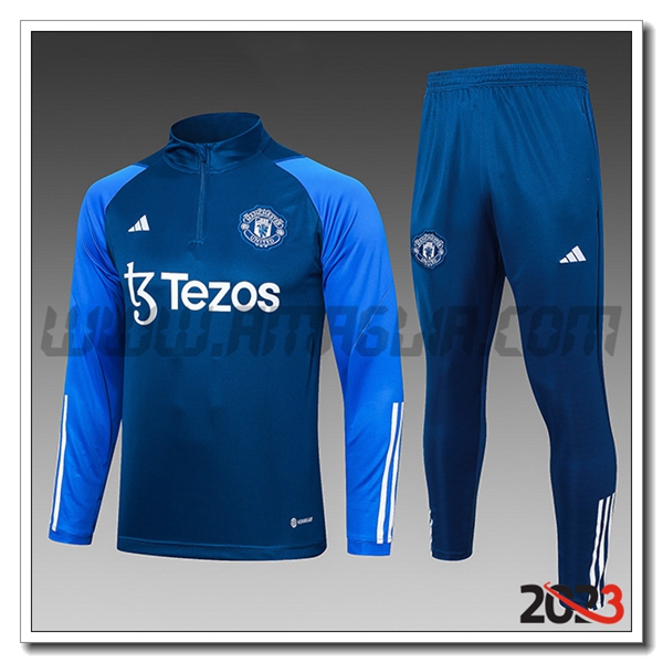 Tuta Allenamento Manchester United Bambino Blu 2023 2024