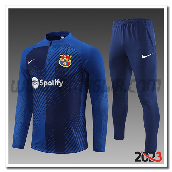 Tuta Allenamento FC Barcellona Bambino blu marino 2023 2024