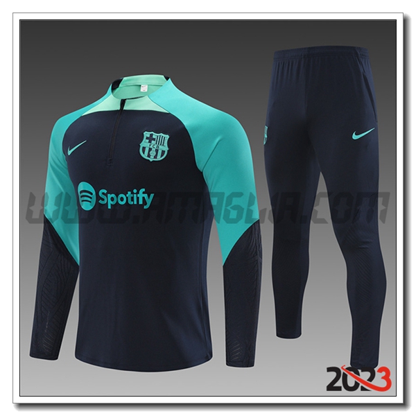 Tuta Allenamento FC Barcellona Bambino Blu 2023 2024 -03