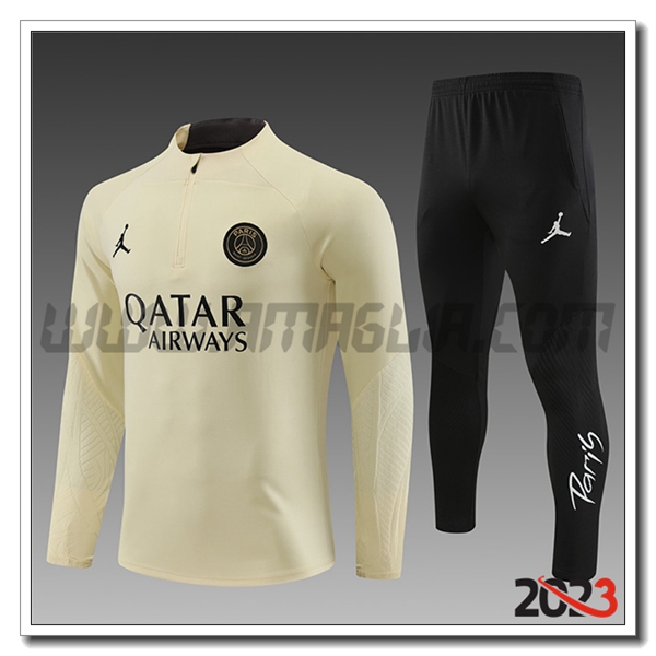Tuta Allenamento PSG Bambino Giallo 2023 2024