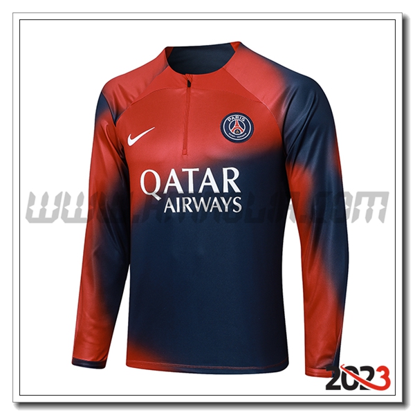 Felpa Allenamento PSG Rosso/Blu 2023 2024