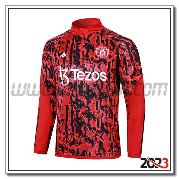 Felpa Allenamento Manchester United Rosso 2023 2024