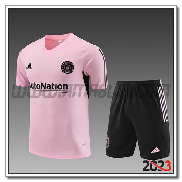 Kit Maglia Allenamento + Pantaloncini Inter Miami CF Bambino Rosa 2023 2024
