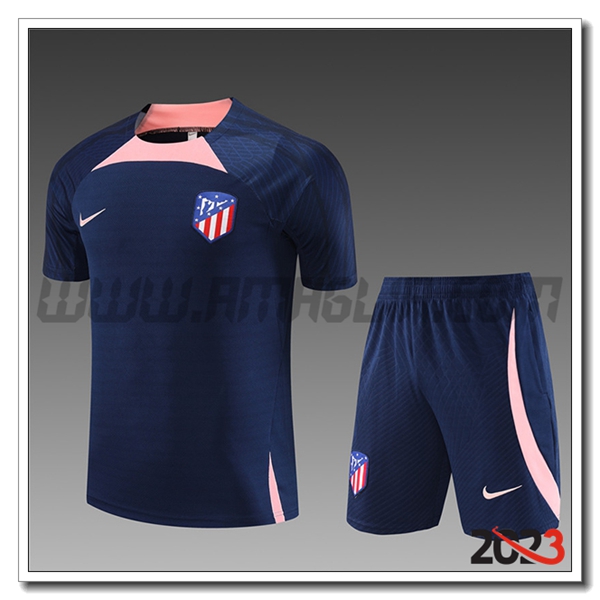 Kit Maglia Allenamento + Pantaloncini Atletico Madrid Bambino blu marino 2023 2024