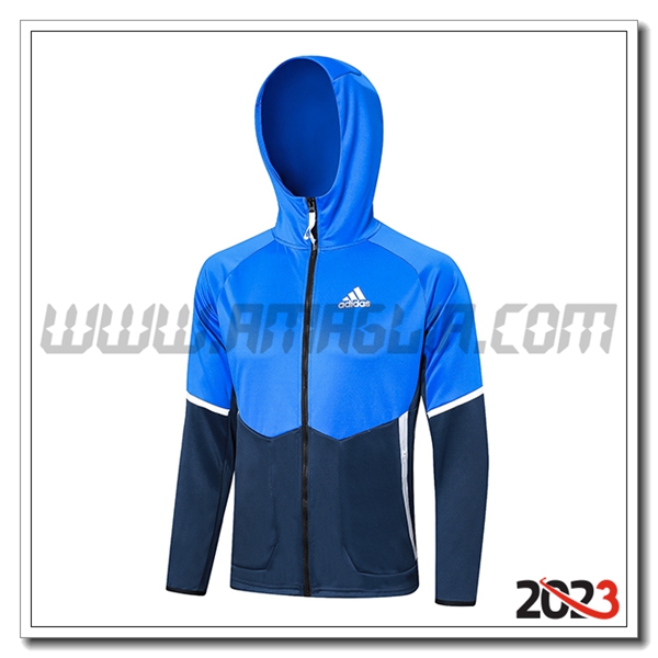 Giacca Con Cappuccio Adidas Blu 2023 2024 -02