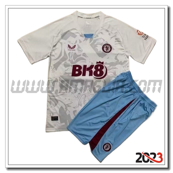 Kit Maglia Aston Villa Bambino Seconda 2023 2024