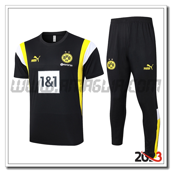 Kit Maglia Allenamento + Pantaloni Dortmund Nero 2023 2024