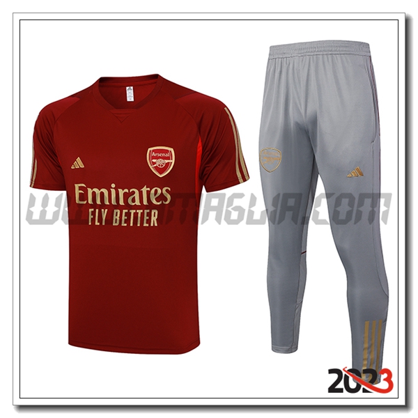 Kit Maglia Allenamento + Pantaloni Arsenal Rosso 2023 2024