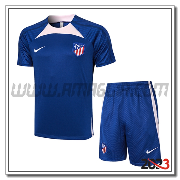 Kit Maglia Allenamento + Pantaloncini Atletico Madrid Blu 2023 2024