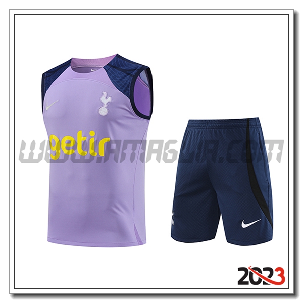 Kit Canotta Allenamento + Pantalonicinis Tottenham Hotspur viola 2023 2024 -02
