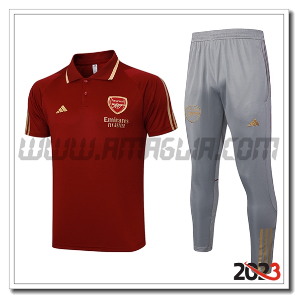 Kit Maglia Polo Arsenal Rosso 2023 2024
