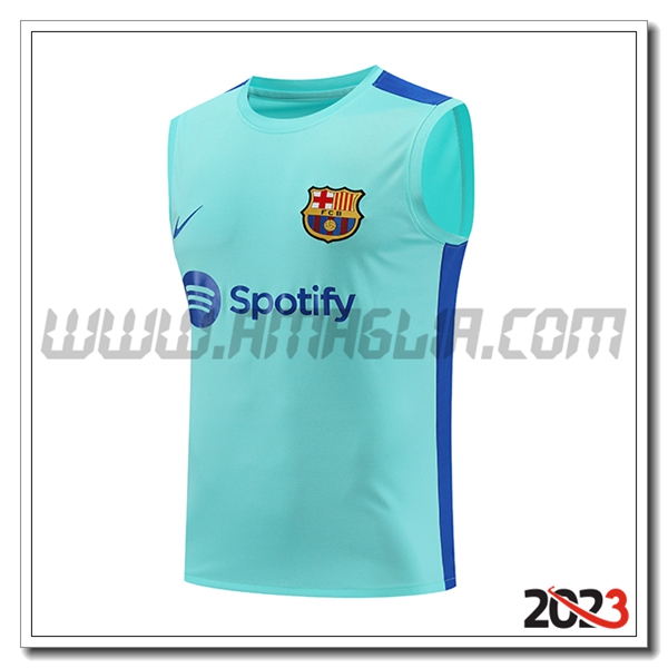 Canotta Allenamento FC Barcellona Azzurro 2023 2024 -02
