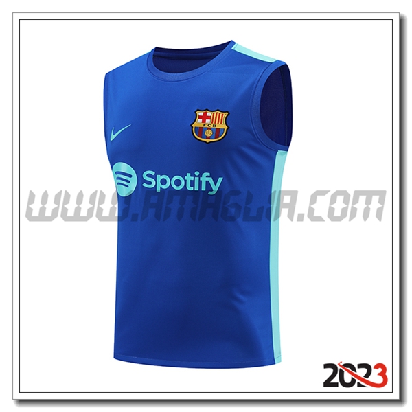 Canotta Allenamento FC Barcellona Blu 2023 2024 -05