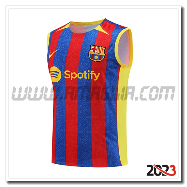 Canotta Allenamento FC Barcellona Rosso/Blu 2023 2024 -03