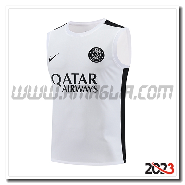 Canotta Allenamento PSG Bianco 2023 2024 -03