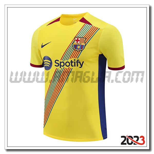 T Shirt Allenamento FC Barcellona Giallo 2023 2024