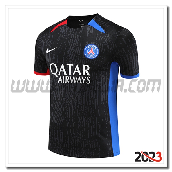 T Shirt Allenamento PSG Nero 2023 2024 -04
