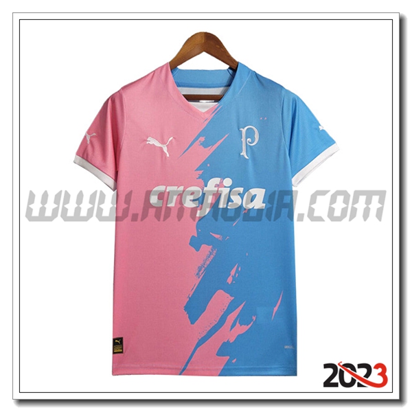 T Shirt Allenamento Palmeiras Blu/Rosa 2023 2024